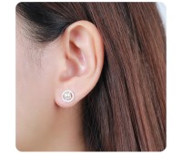 Pearl Circle Designed Silver Stud Earring STS-4879